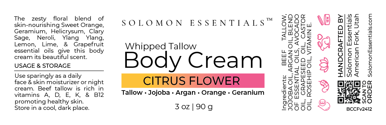 Whipped Tallow Body Cream - Citrus Flower